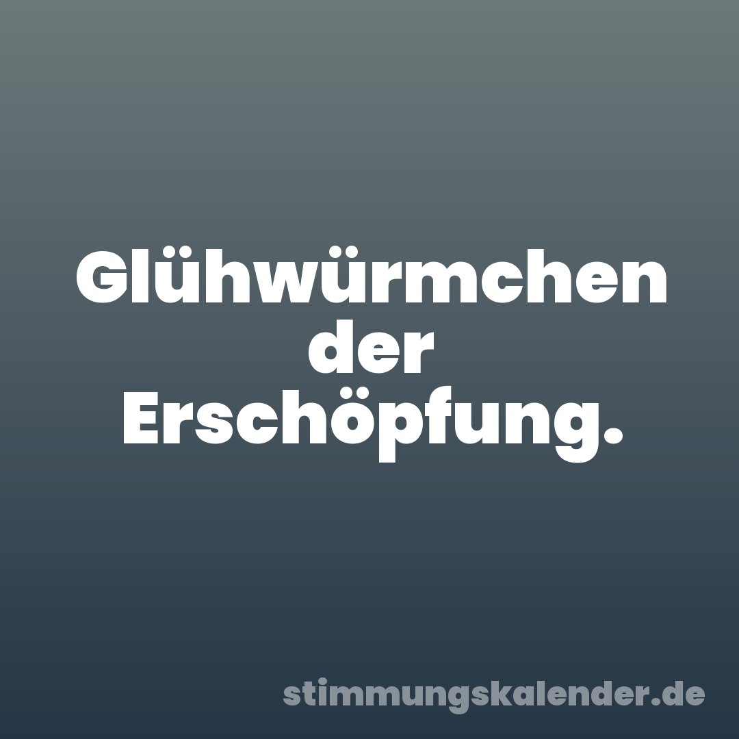 Glühwürmchen der Erschöpfung.