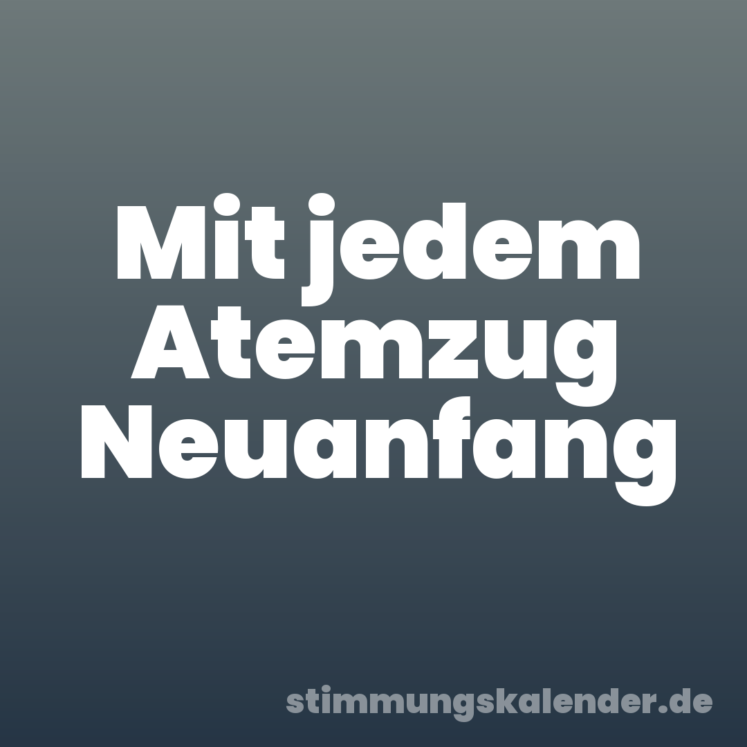 Mit jedem Atemzug Neuanfang