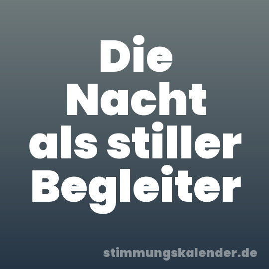 Die Nacht als stiller Begleiter