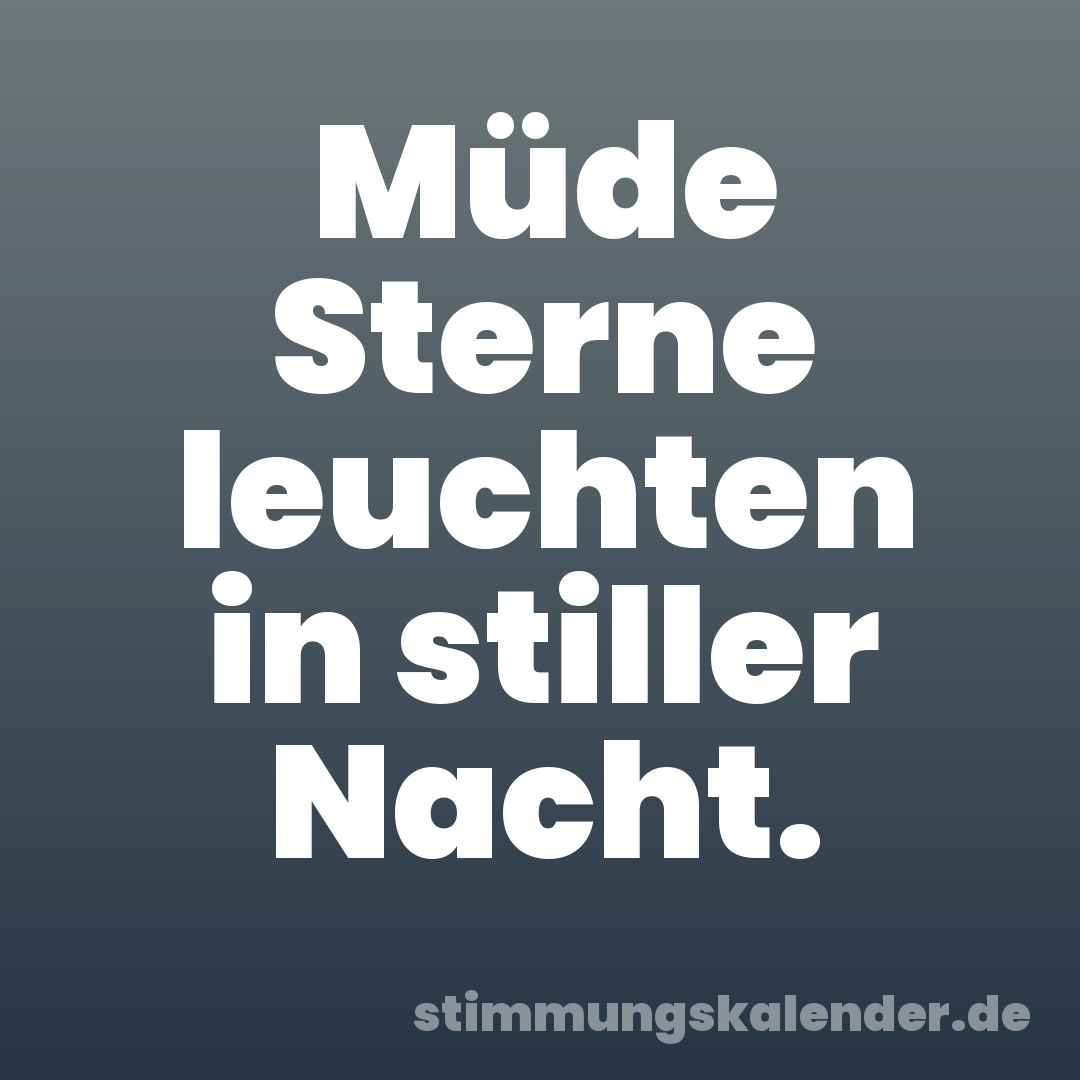 Müde Sterne leuchten in stiller Nacht.