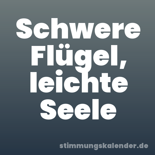 Schwere Flügel, leichte Seele