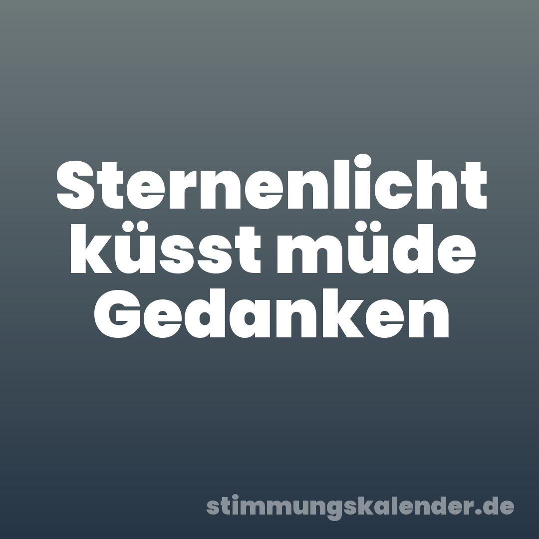 Sternenlicht küsst müde Gedanken