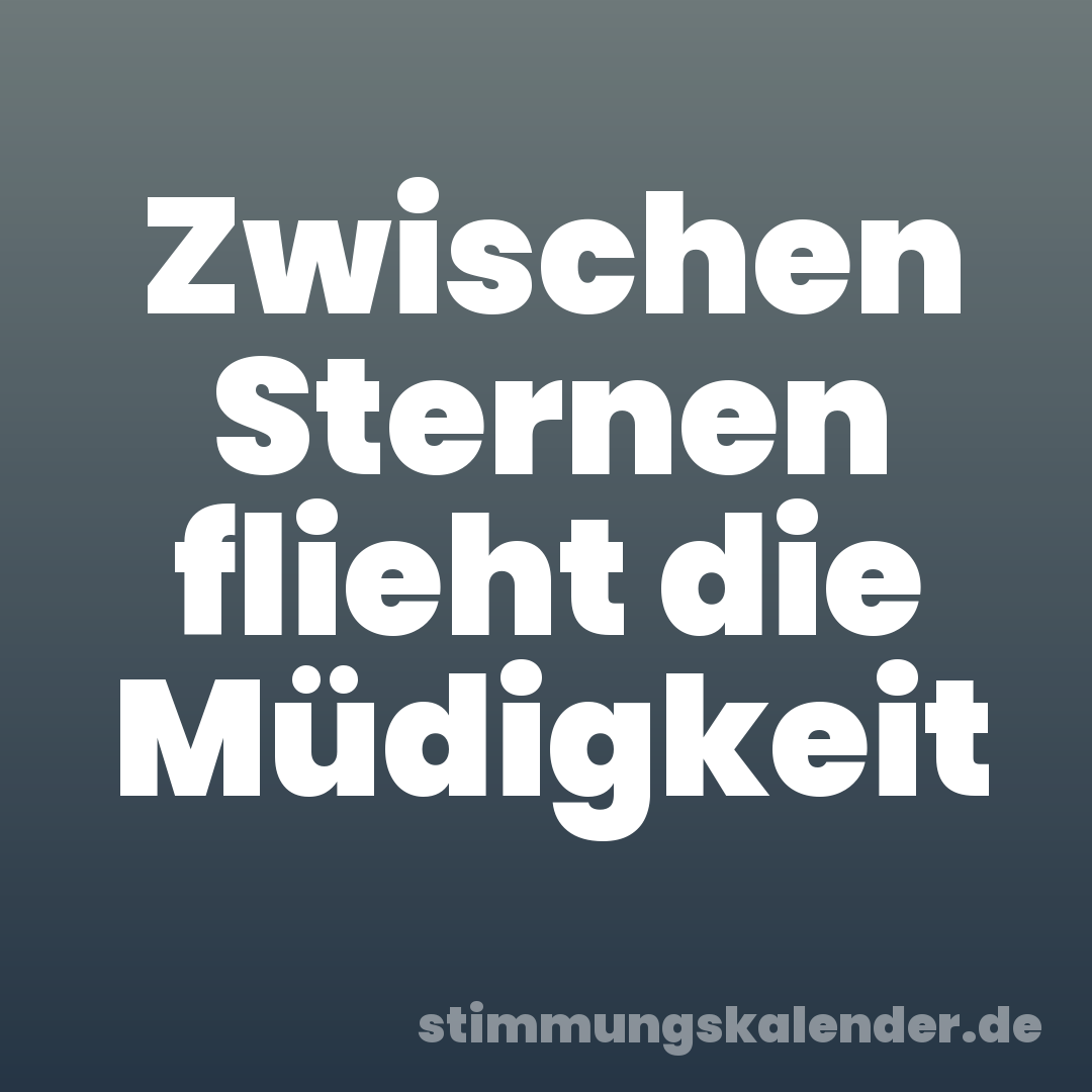 Zwischen Sternen flieht die Müdigkeit