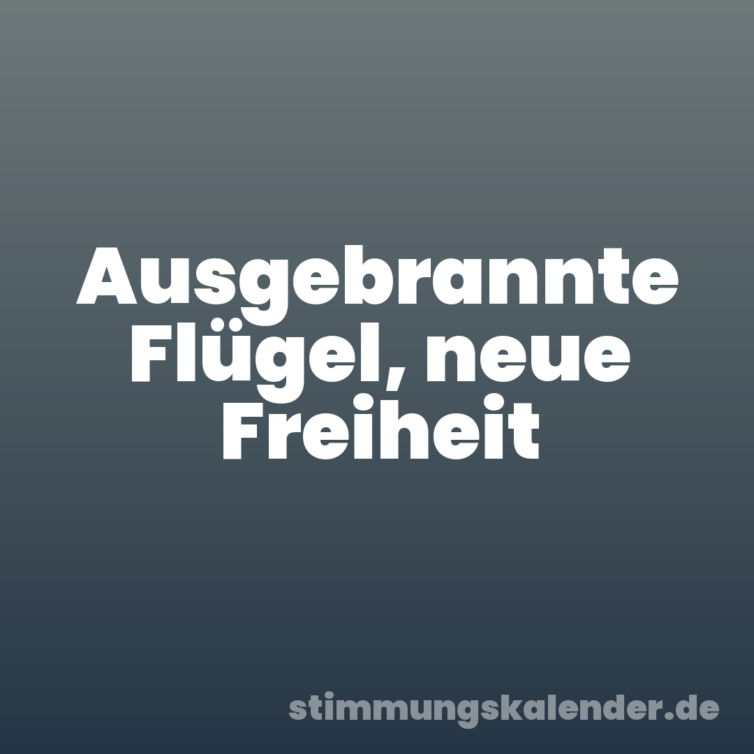 Ausgebrannte Flügel, neue Freiheit