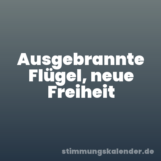 Ausgebrannte Flügel, neue Freiheit