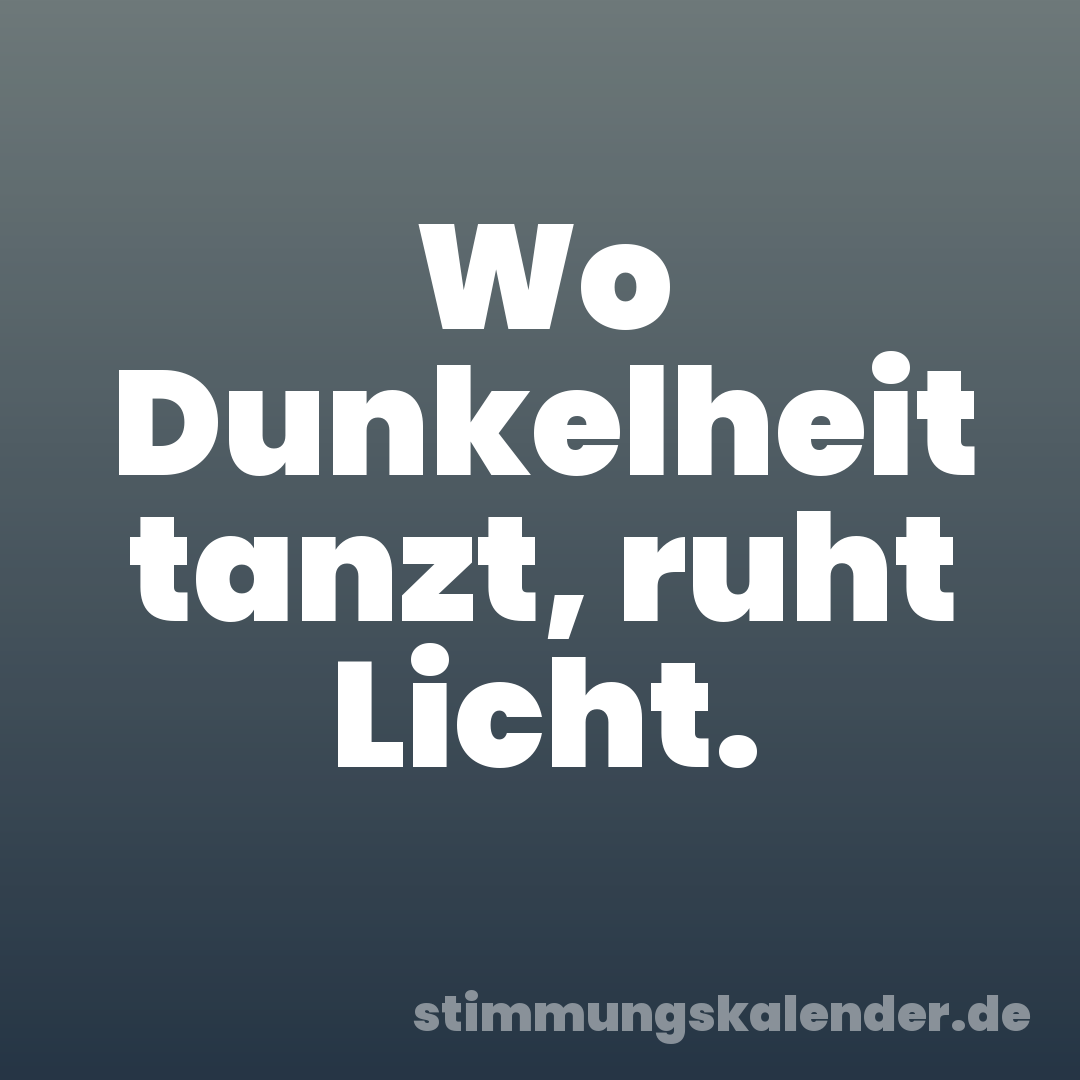 Wo Dunkelheit tanzt, ruht Licht.