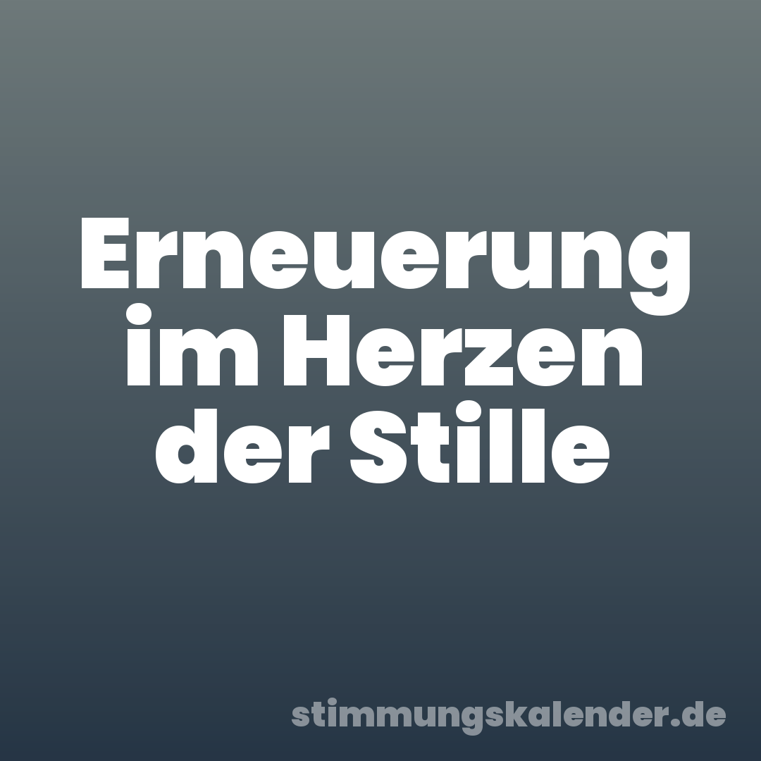 Erneuerung im Herzen der Stille