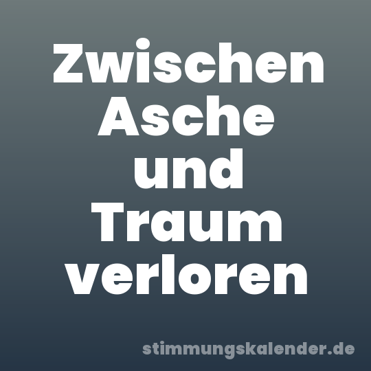Zwischen Asche und Traum verloren