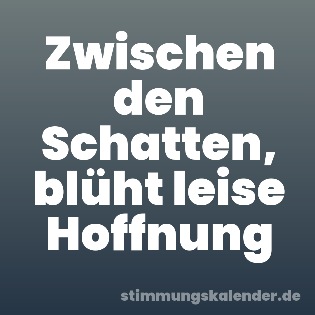 Zwischen den Schatten, blüht leise Hoffnung