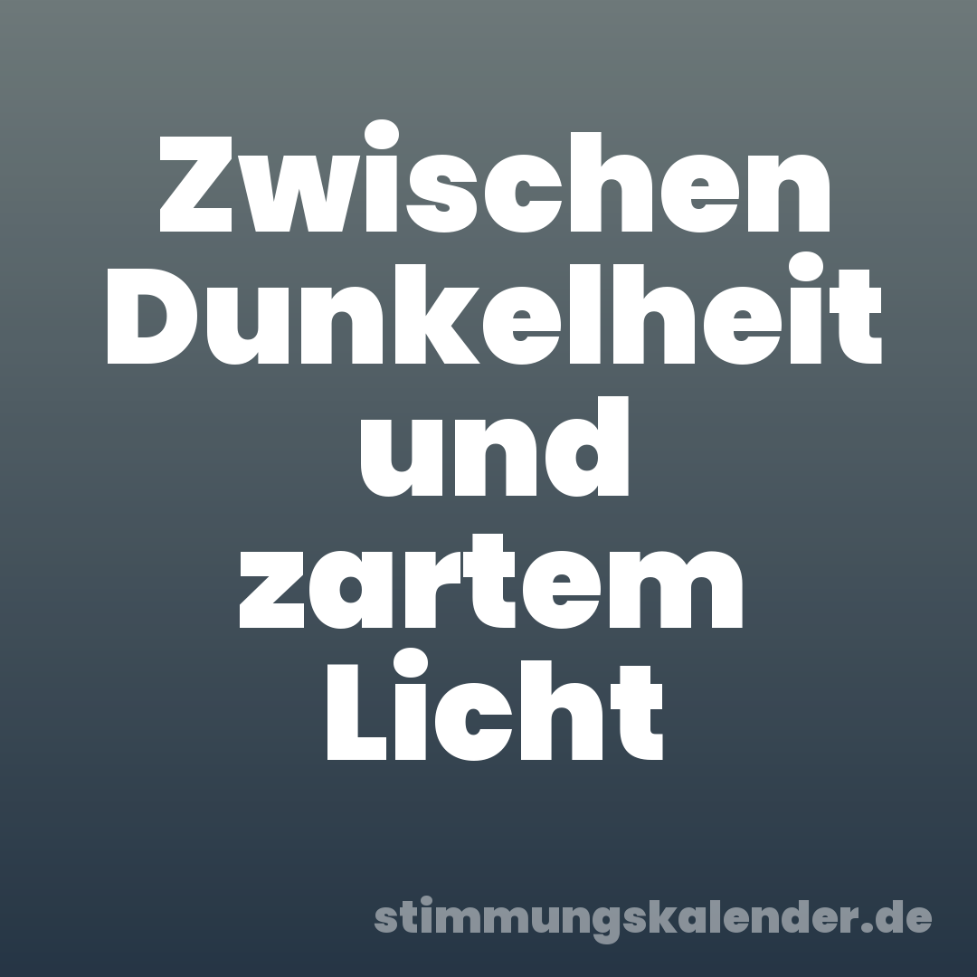 Zwischen Dunkelheit und zartem Licht