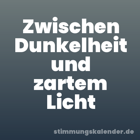 Zwischen Dunkelheit und zartem Licht