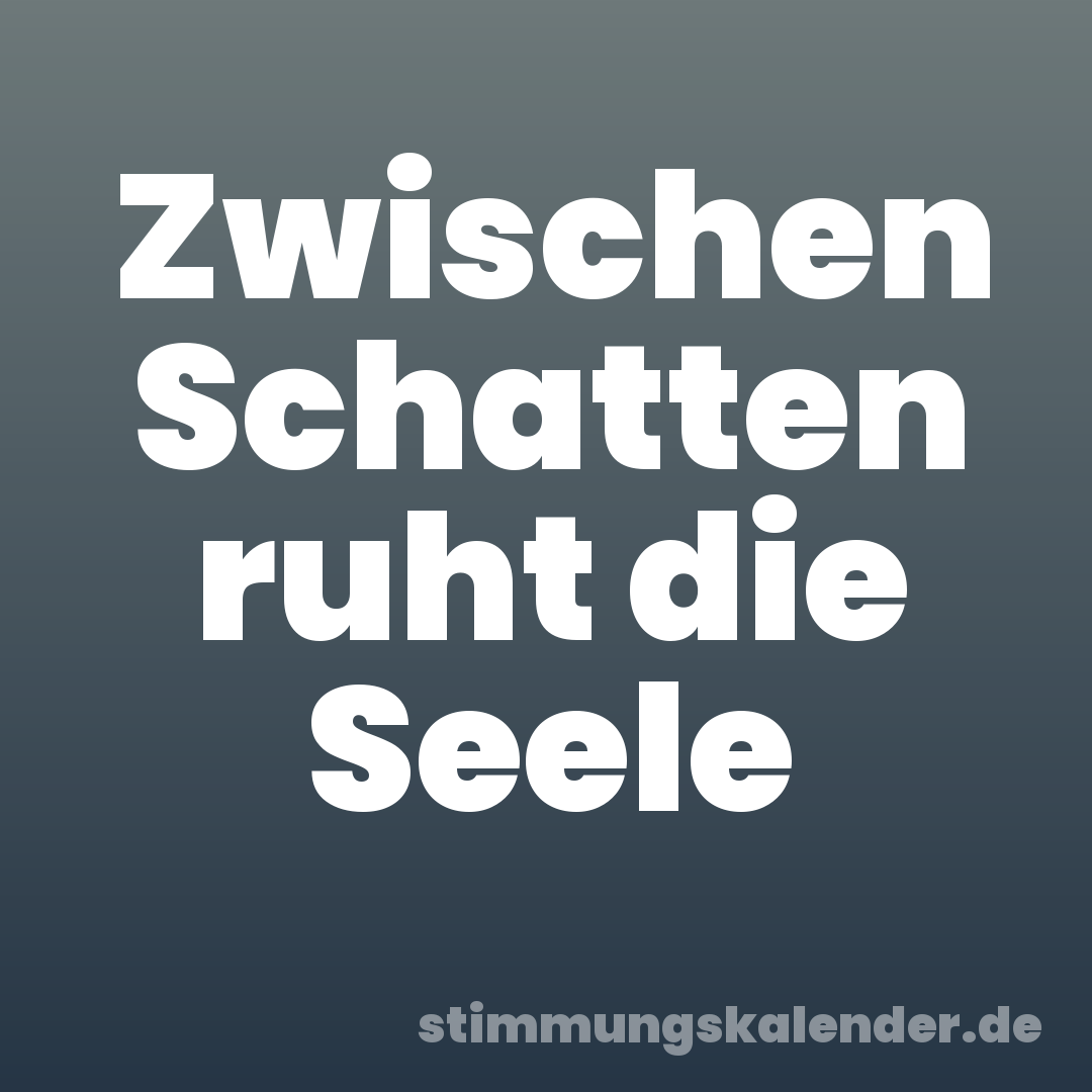 Zwischen Schatten ruht die Seele