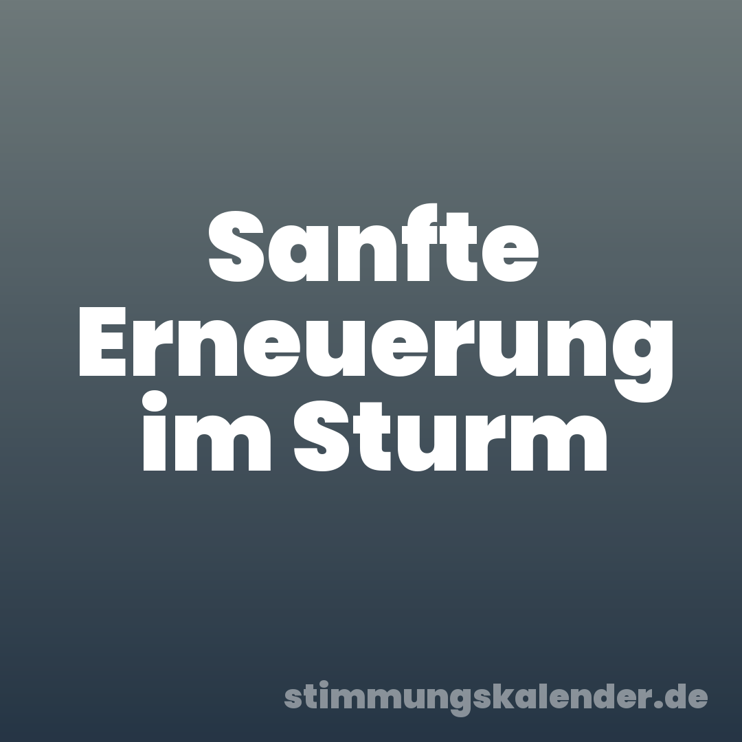 Sanfte Erneuerung im Sturm