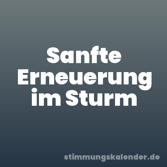 Sanfte Erneuerung im Sturm