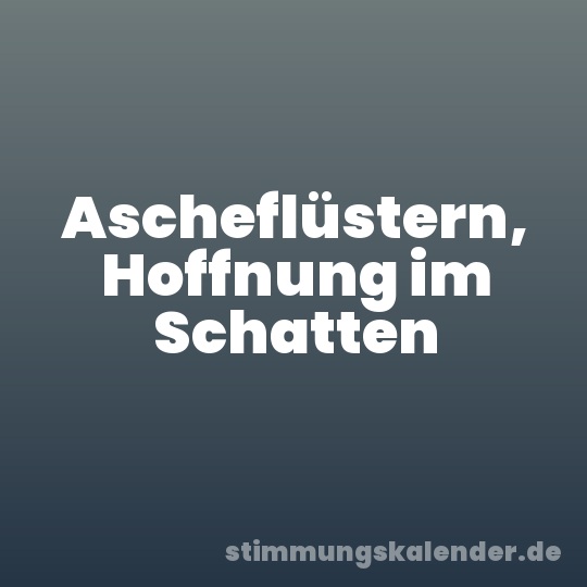 Ascheflüstern, Hoffnung im Schatten