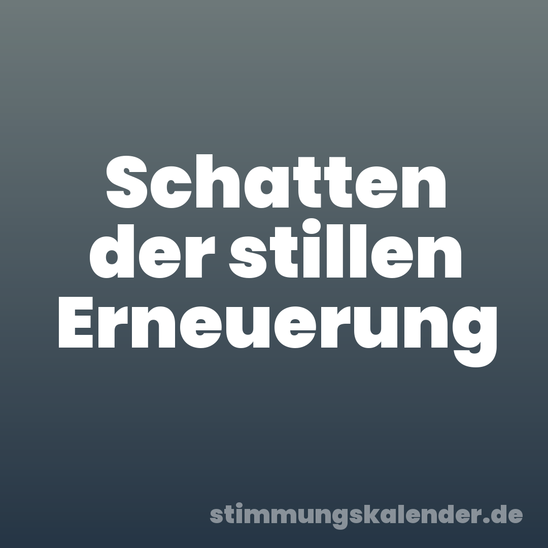 Schatten der stillen Erneuerung