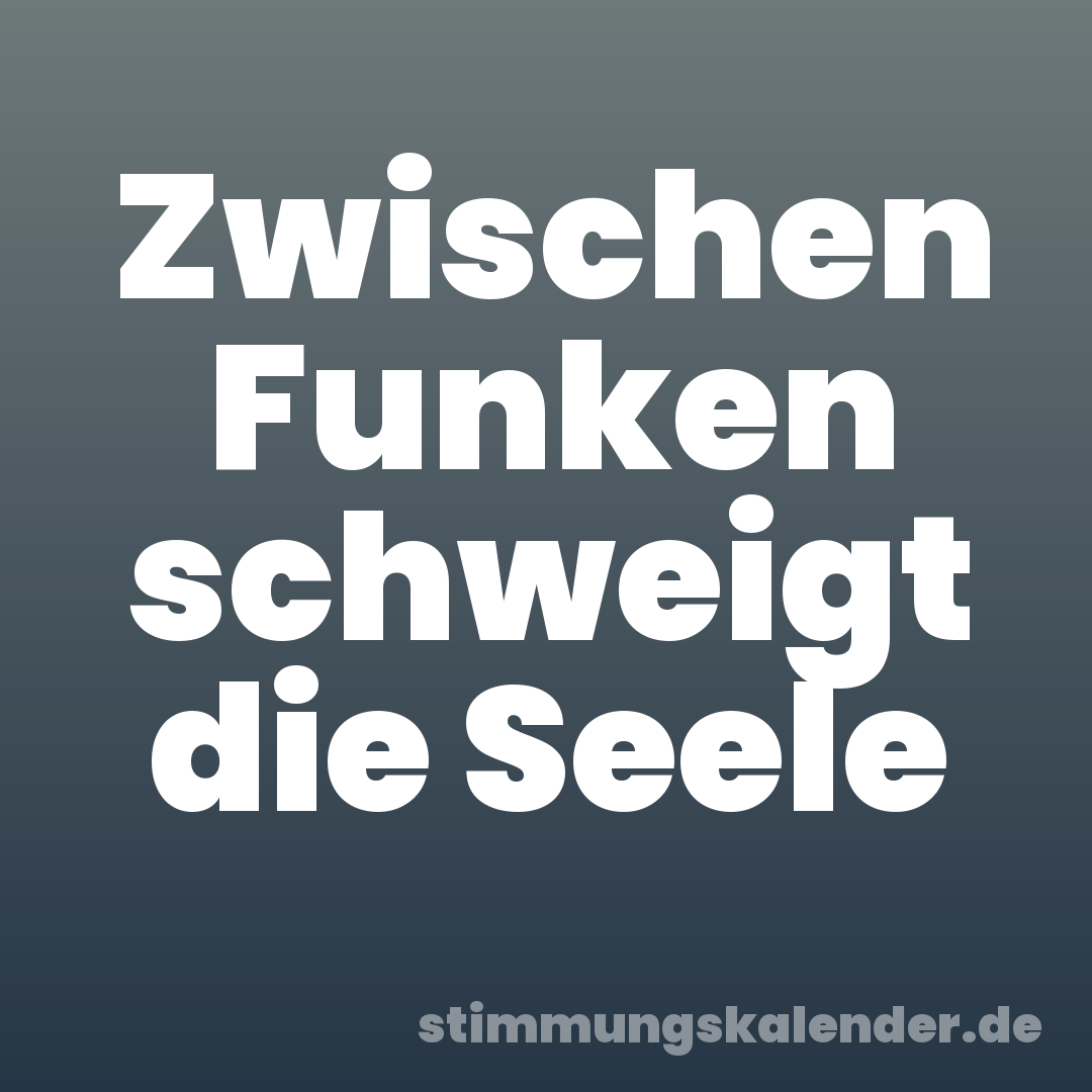 Zwischen Funken schweigt die Seele