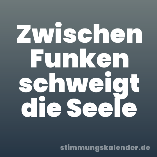 Zwischen Funken schweigt die Seele