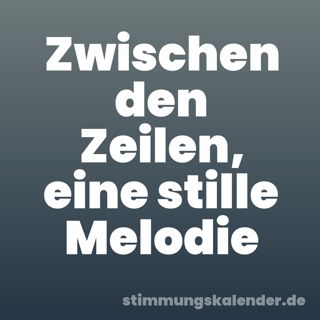 Zwischen den Zeilen, eine stille Melodie