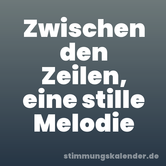 Zwischen den Zeilen, eine stille Melodie