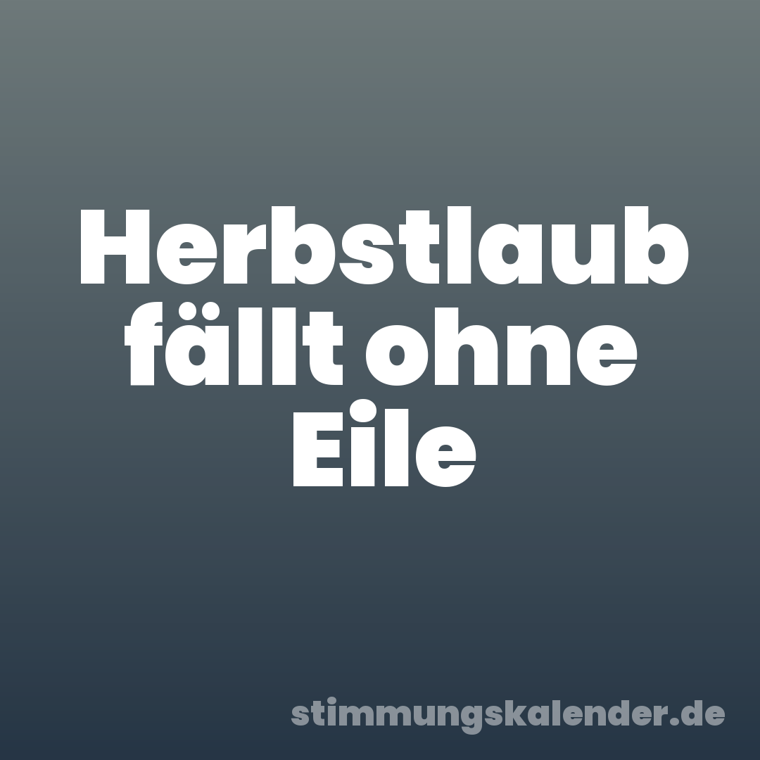 Herbstlaub fällt ohne Eile