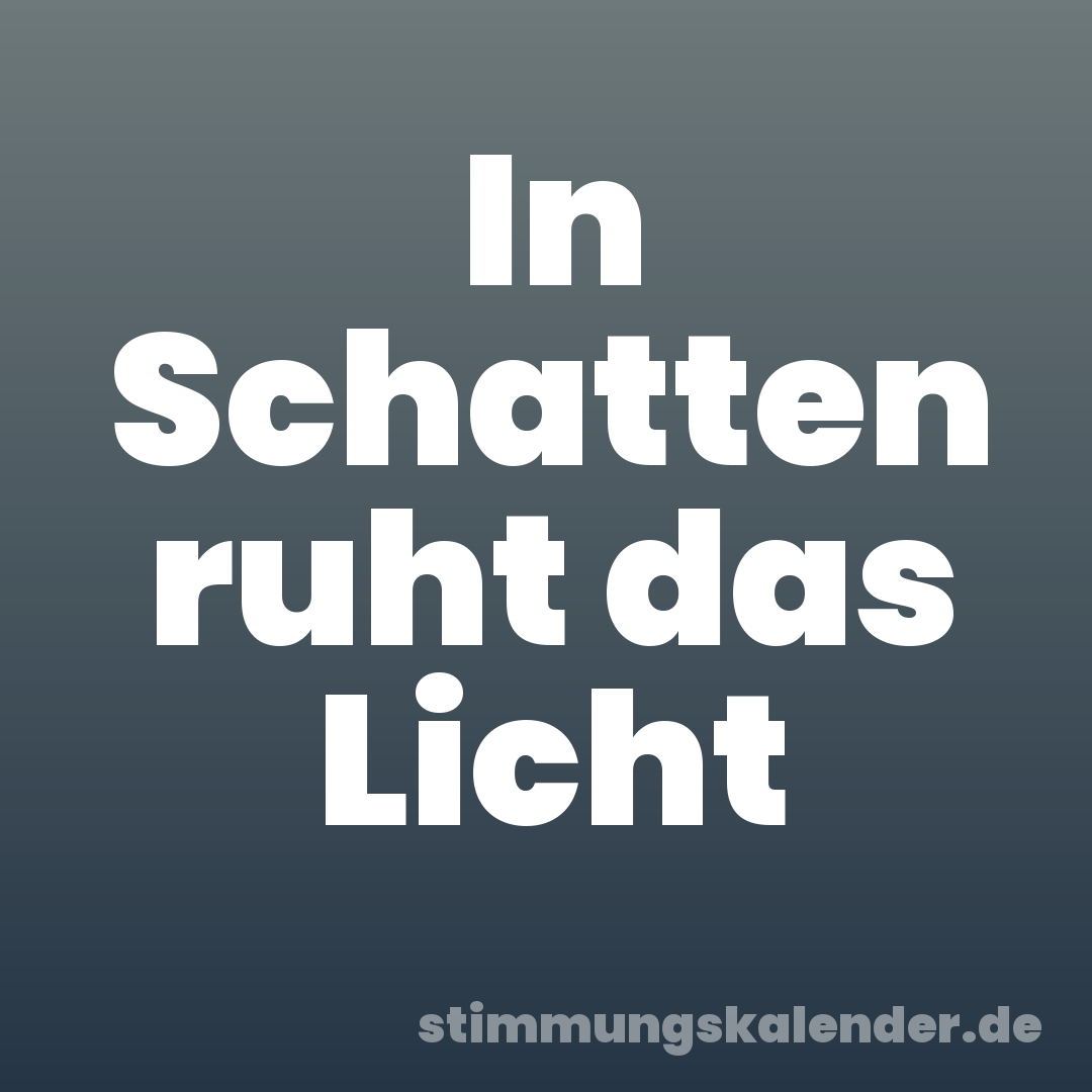 In Schatten ruht das Licht
