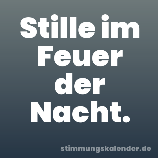 Stille im Feuer der Nacht.