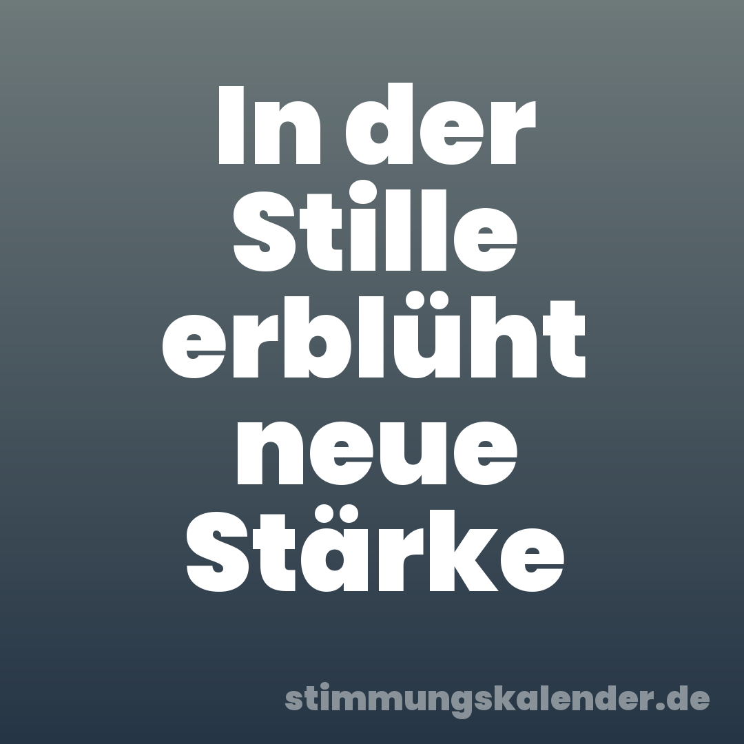 In der Stille erblüht neue Stärke