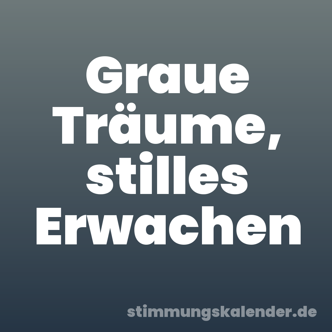 Graue Träume, stilles Erwachen