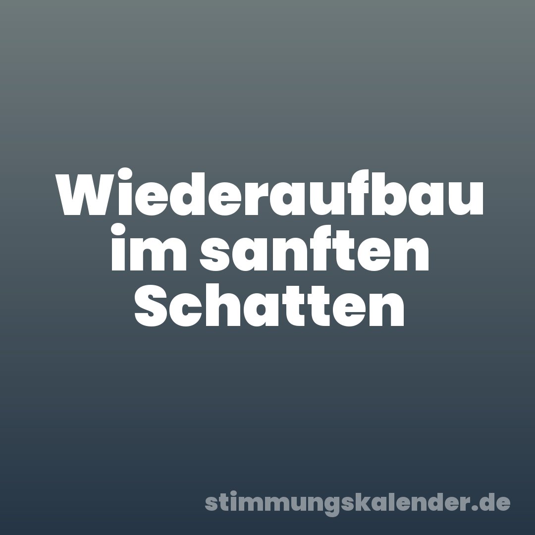 Wiederaufbau im sanften Schatten