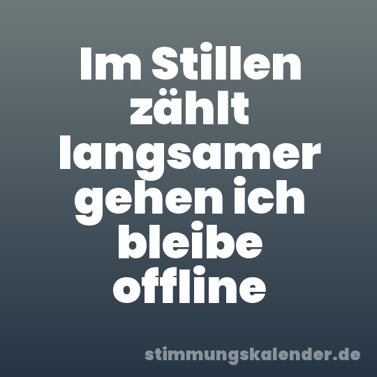 Im Stillen zählt langsamer gehen ich bleibe offline