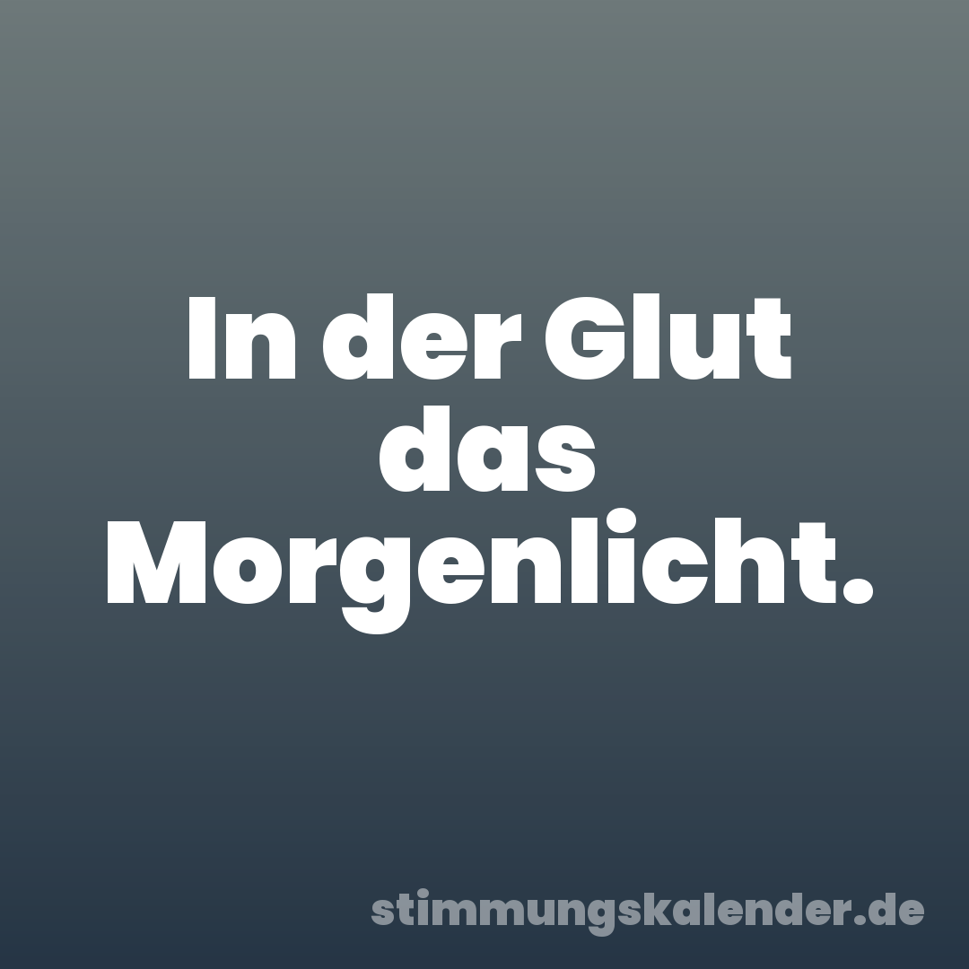 In der Glut das Morgenlicht.