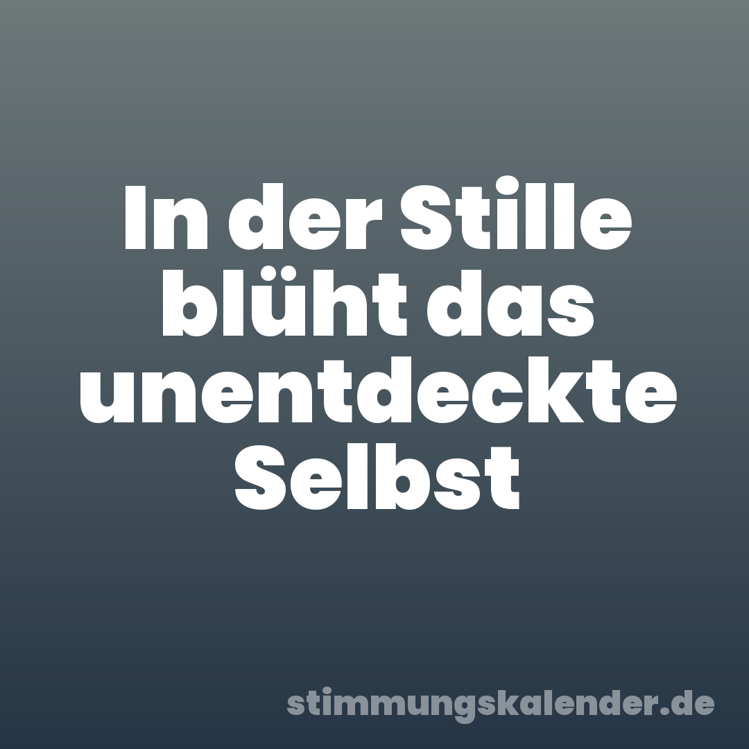 In der Stille blüht das unentdeckte Selbst