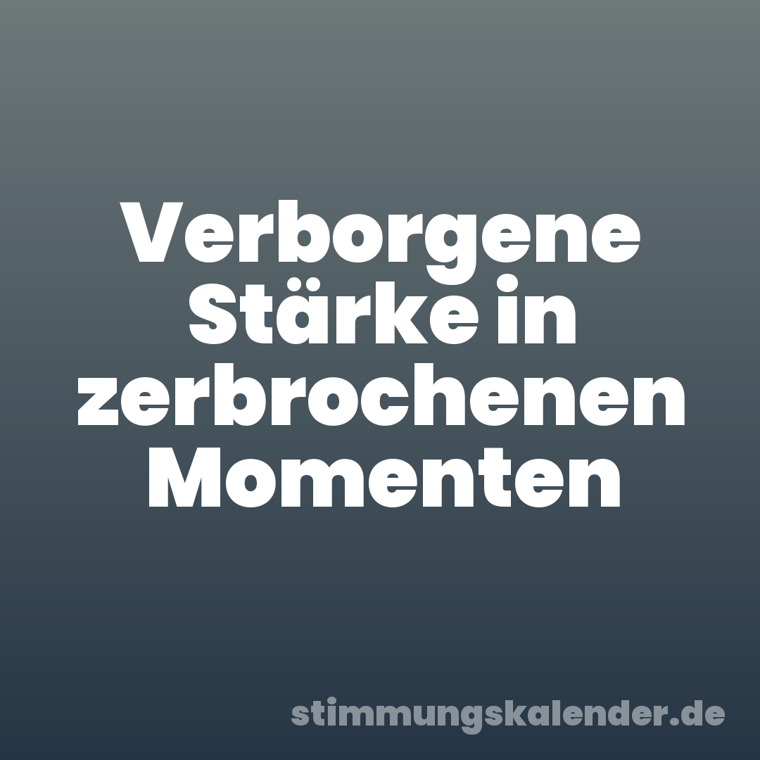 Verborgene Stärke in zerbrochenen Momenten