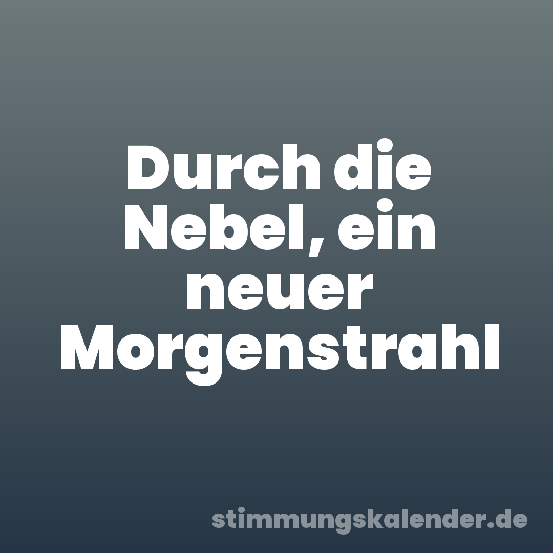 Durch die Nebel, ein neuer Morgenstrahl