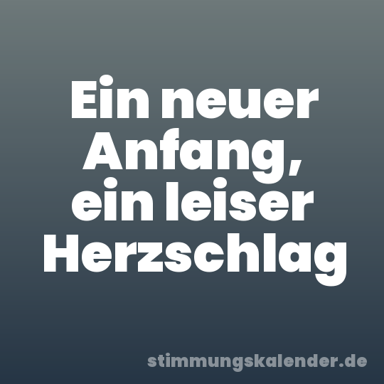 Ein neuer Anfang, ein leiser Herzschlag