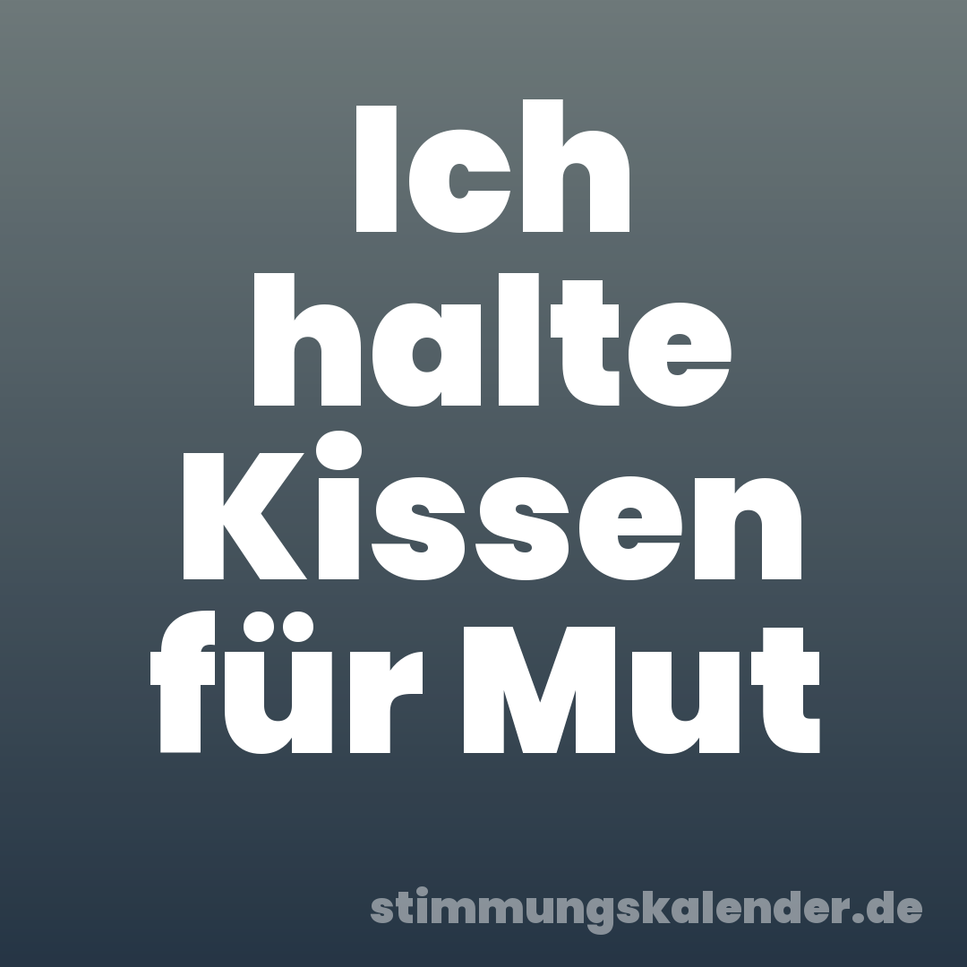 Ich halte Kissen für Mut