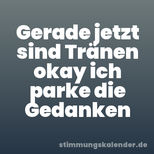 Gerade jetzt sind Tränen okay ich parke die Gedanken