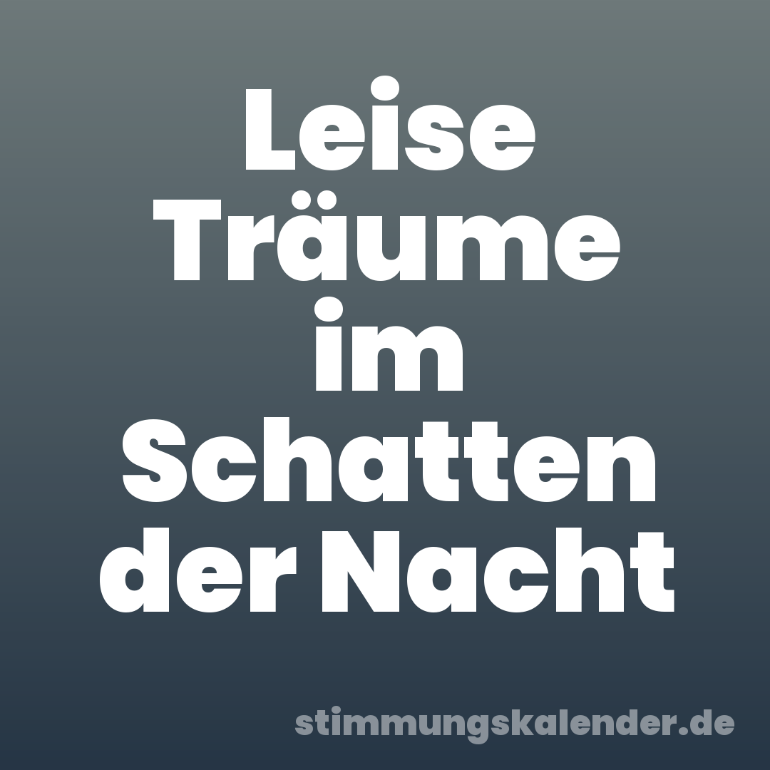 Leise Träume im Schatten der Nacht