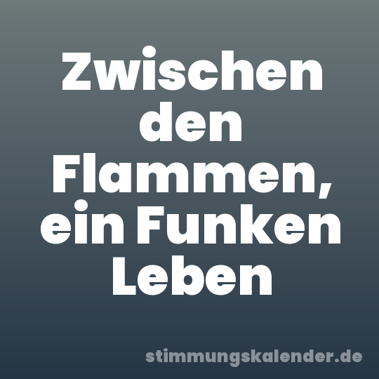Zwischen den Flammen, ein Funken Leben
