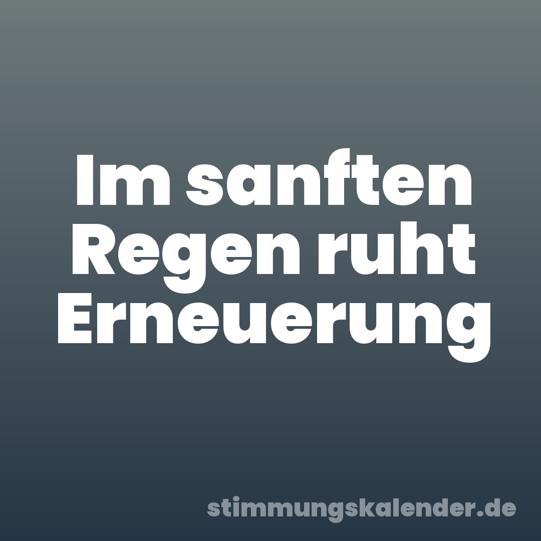 Im sanften Regen ruht Erneuerung