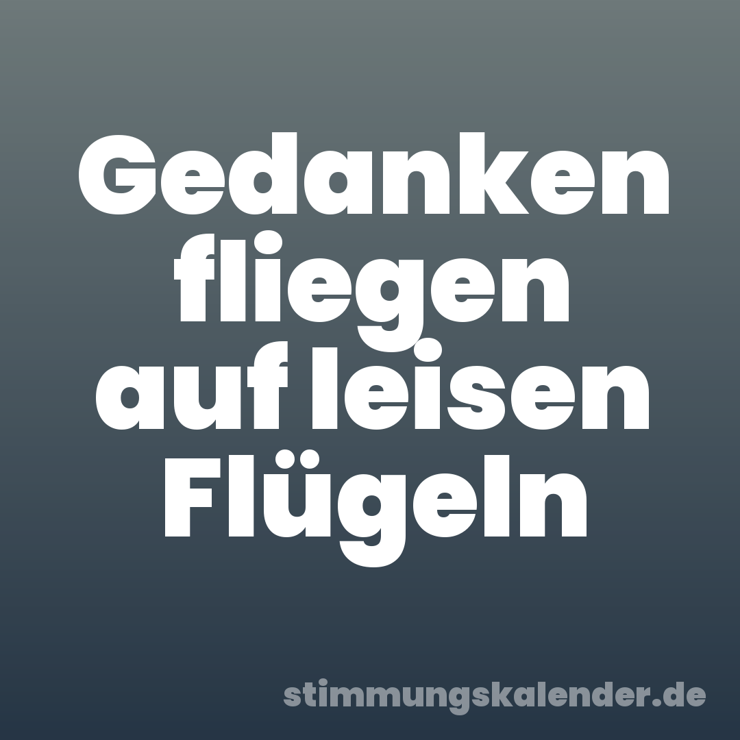 Gedanken fliegen auf leisen Flügeln