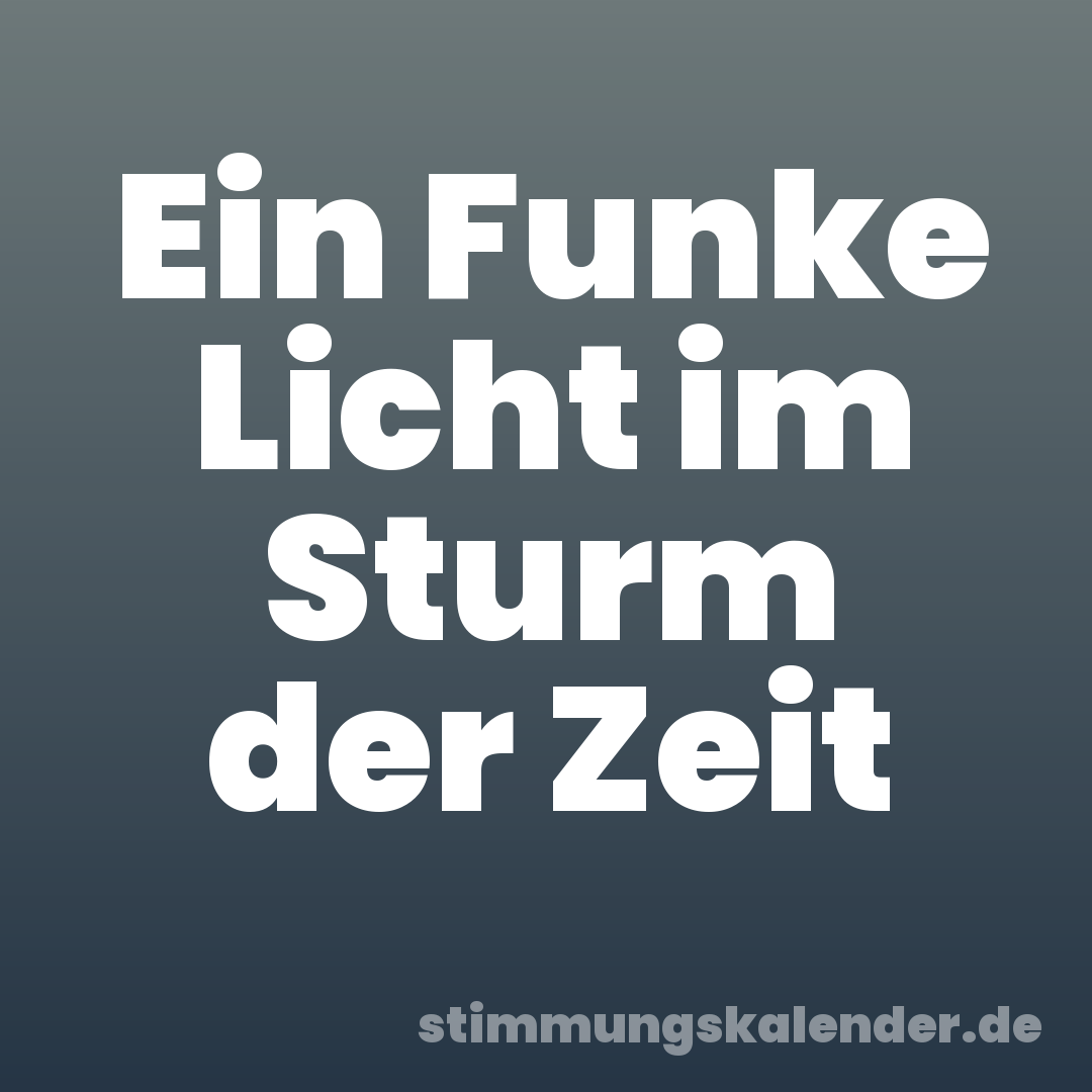 Ein Funke Licht im Sturm der Zeit