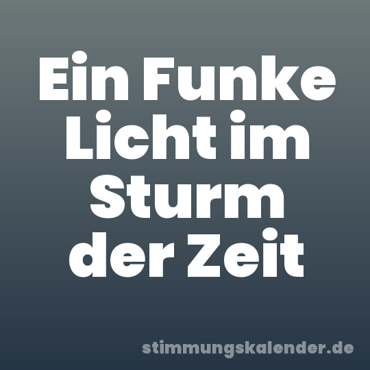 Ein Funke Licht im Sturm der Zeit