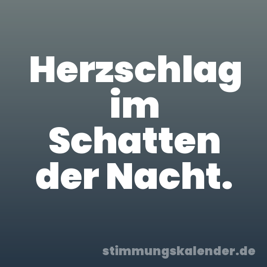 Herzschlag im Schatten der Nacht.