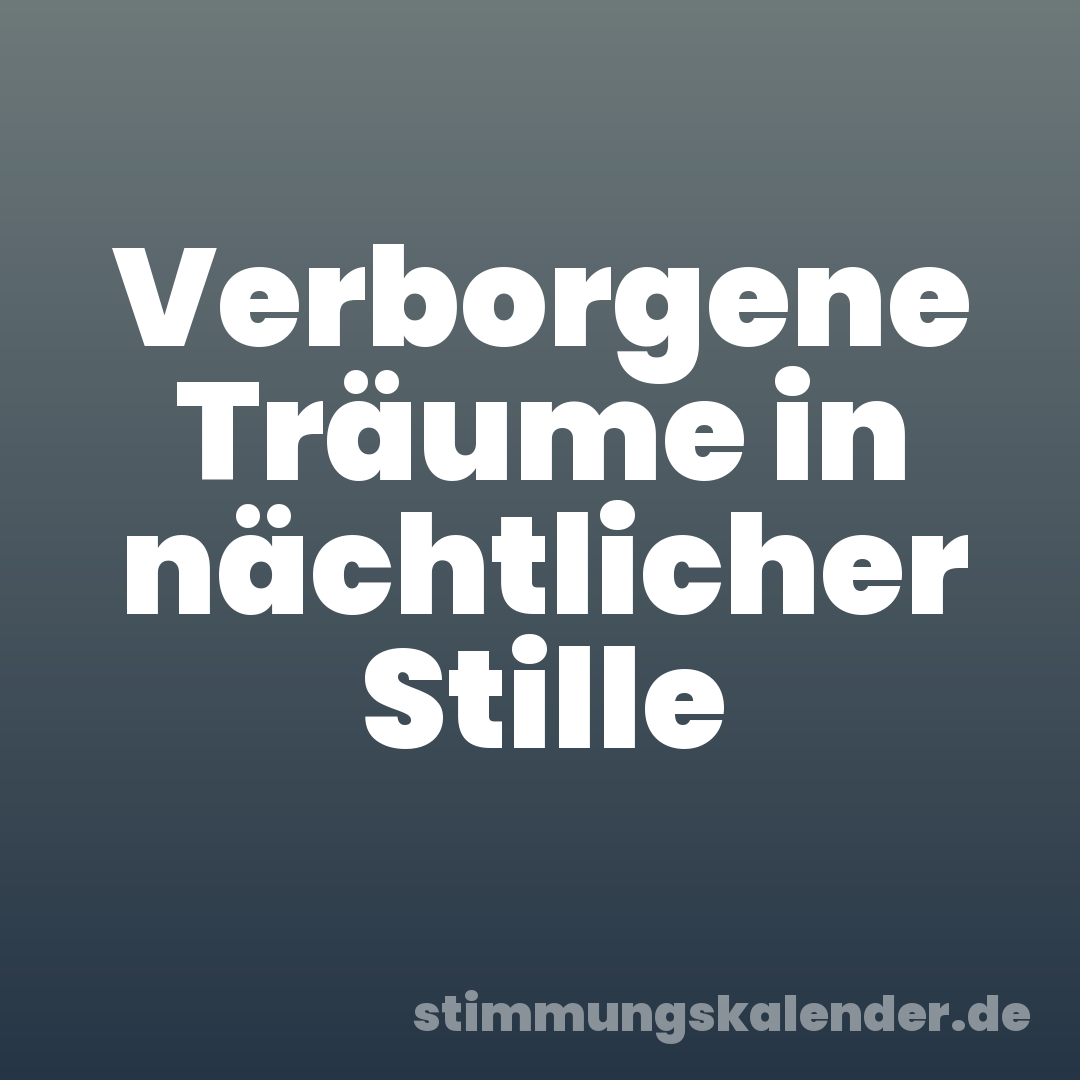 Verborgene Träume in nächtlicher Stille
