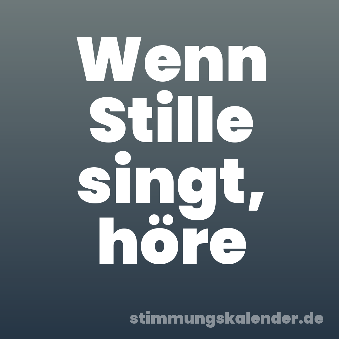 Wenn Stille singt, höre
