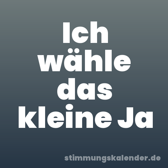 Ich wähle das kleine Ja