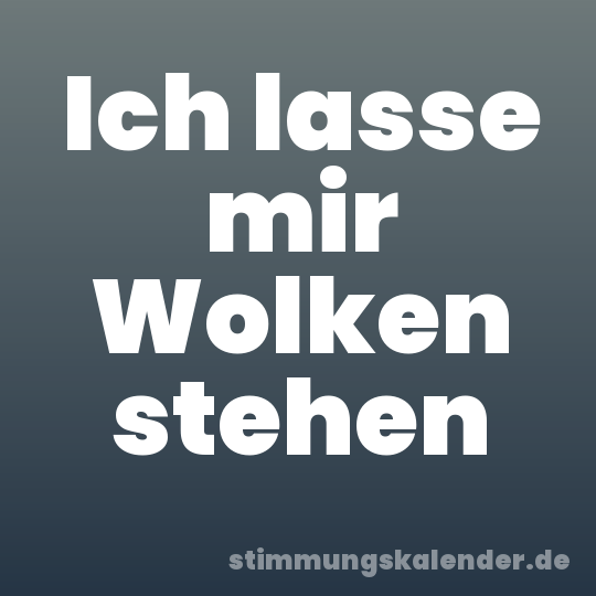Ich lasse mir Wolken stehen