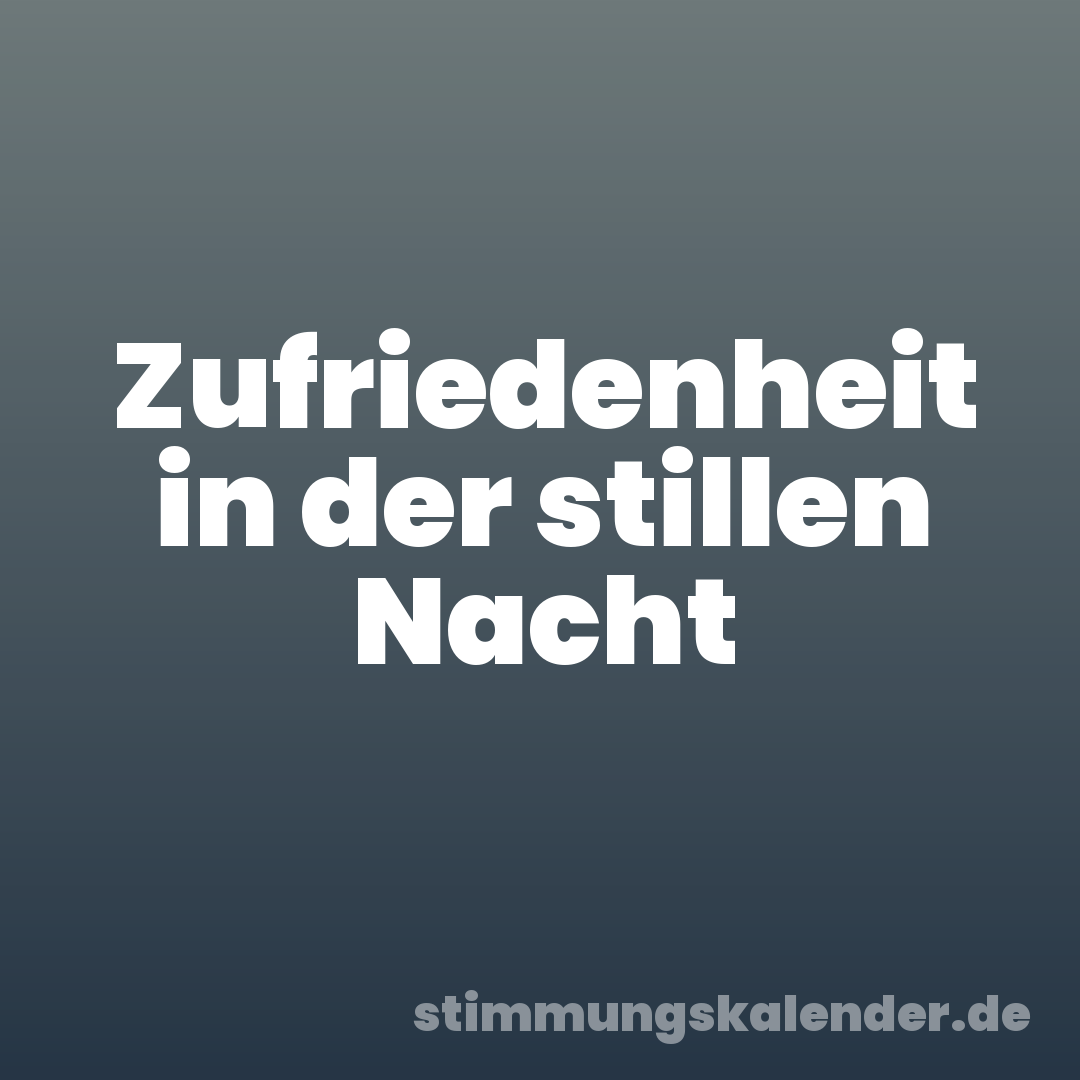 Zufriedenheit in der stillen Nacht
